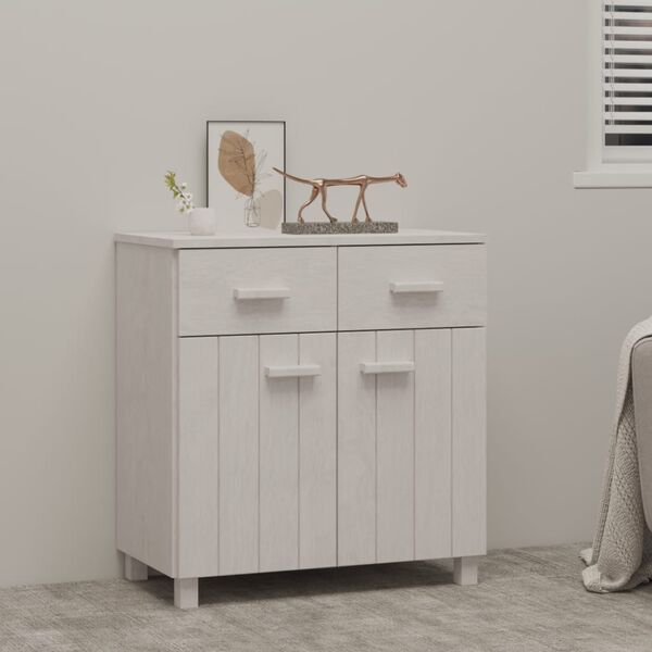 vidaXL Sideboard HAMAR Weiß 79x40x80 cm Massivholz Kiefer