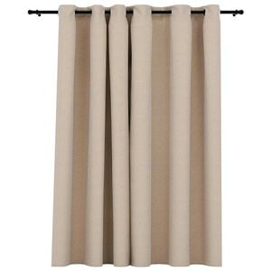 vidaXL Verdunkelungsvorhang mit &Ouml;sen Leinenoptik Beige 290x245 cm
