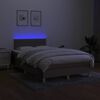 vidaXL Boxspringbett mit Matratze & LED Taupe 120x190 cm Stoff