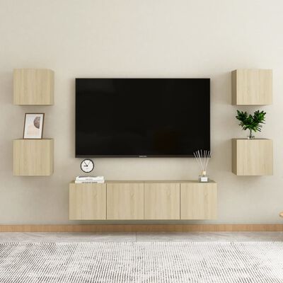 vidaXL TV-Wandschrank Sonoma-Eiche 30,5x30x30 cm
