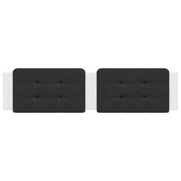 vidaXL Kopfteil-Kissen "Zadar" Schwarz und Wei&szlig; 200 cm Kunstleder