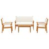 vidaXL Gartensofa-set 4 pcs Braun 120 x 65,5 x 79 cm Massivholz Akazie