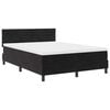 vidaXL LED Boxspringbett mit Kopfteil Schwarz 140 x 190 cm Samt