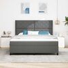vidaXL Boxspringbett mit Matratze Dunkelgrau 180 x 200 cm Stoff