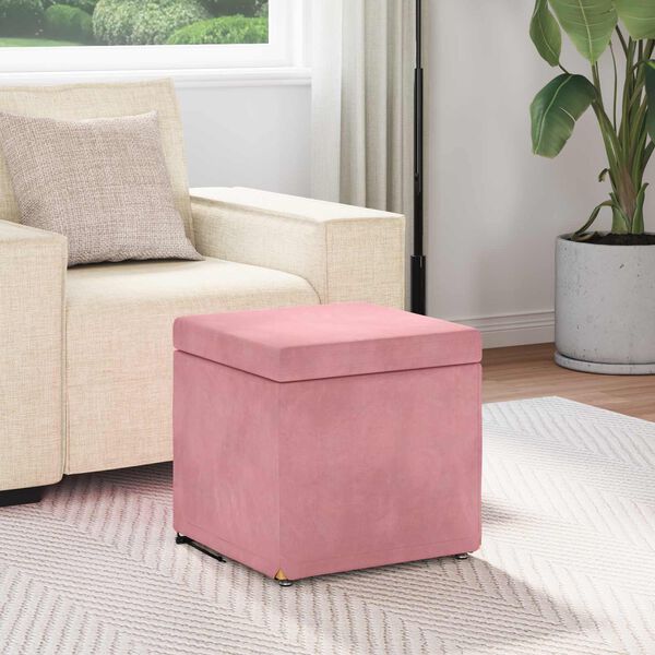 vidaXL Hocker Rosa 41 x 41 x 40 cm Samt und Engineering Holz