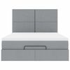 vidaXL Ottoman-Bett mit Matratze Hellgrau 140x200 cm Stoff