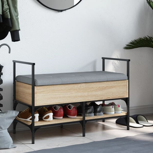 vidaXL Schuhbank Sonoma-Eiche 85,5x42x57,5 cm Holzwerkstoff