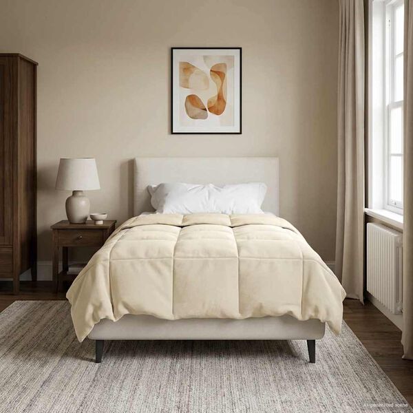 vidaXL Ganzjahresbettdecke Gepolstert Creme 155 x 200 cm Mikrofaser