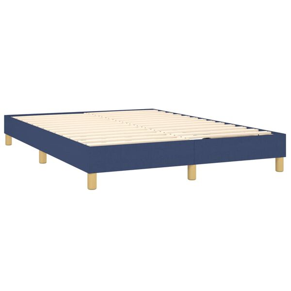 vidaXL Boxspringbettgestell Blau 140x190 cm Stoff