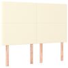 vidaXL Boxspringbett mit Matratze & LED Creme 140x200 cm Kunstleder