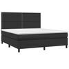 vidaXL Boxspringbett mit Matratze Schwarz 180x200 cm Kunstleder