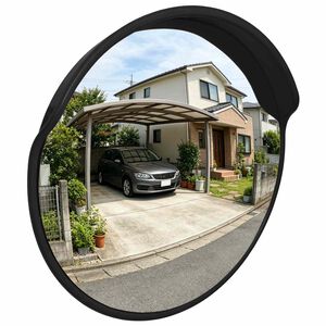 vidaXL Verkehrsspiegel Konvex PC-Kunststoff Schwarz 30 cm Outdoor