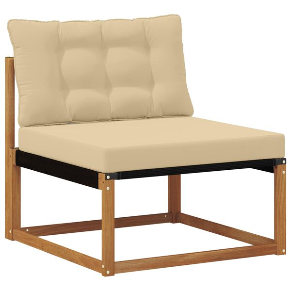 vidaXL Outdoor-Sofagarnitur mit Kissen 7 pcs Natur und Beige