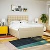 vidaXL Boxspringbett mit Matratze Creme 200x200 cm Stoff