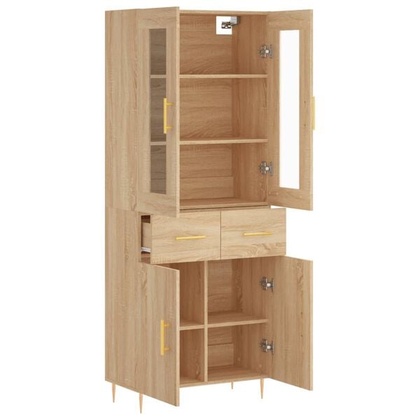 vidaXL Highboard Sonoma-Eiche 69,5x34x180 cm Holzwerkstoff