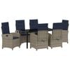 vidaXL Garten Essgruppe 7 Stk. Grau Poly-Rattan