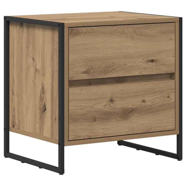 vidaXL Nachttisch Kunsthandwerk Eiche 50 x 39,5 x 50 cm Holzwerkstoff