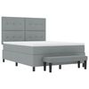 vidaXL Boxspringbett mit Matratze Hellgrau 140 x 190 cm Stoff