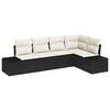 vidaXL Gartensofa-set 5 pcs Schwarz Poly-Rattan