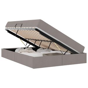 vidaXL Aufbewahrungsbett mit Matratze Taupe 140 x 190 cm Polyester