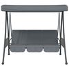 vidaXL Hollywoodschaukel mit Verstellbarem Dach Dunkelgrau Stahl