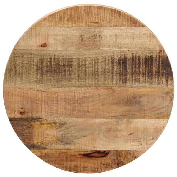 vidaXL Tischplatte &Oslash; 50x1,5 cm Rund Raues Massives Mangoholz