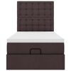 vidaXL Ottoman-Bett mit Matratze & LEDs Dunkelbraun 90x190 cm Stoff