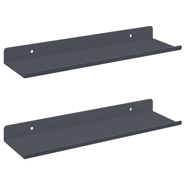 vidaXL Schwebendes Regal 2 pcs Anthrazit 30 x 9 x 2,5 cm Stahl