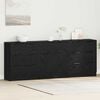 vidaXL Sideboard 3 pcs Schwarz Eichen-Optik 181 x 30 x 70 cm