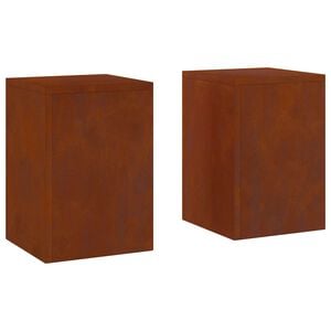 vidaXL Pflanzenst&auml;nder 2 pcs Rostig 24 x 24 x 35 cm Wetterfeststahl
