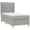 vidaXL Boxspringbett mit Matratze & LED Hellgrau 90x190 cm Stoff