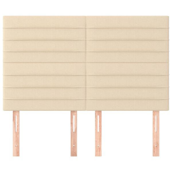 vidaXL Kopfteil Creme 144x5x118/128 cm Stoff