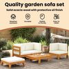 vidaXL 2-tlg. Garten-Lounge-Set mit Cremeweißen Kissen Akazienholz