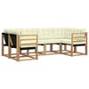 vidaXL Outdoor-Sofagarnitur 6 stk. Wei&szlig; und Creme