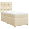 vidaXL Boxspringbett mit Matratze Creme 100x200 cm Stoff