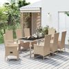 vidaXL 9-tlg. Garten-Essgruppe mit Kissen Beige Poly Rattan