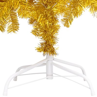 vidaXL Künstlicher Weihnachtsbaum mit Beleuchtung & Ständer Gold 120cm