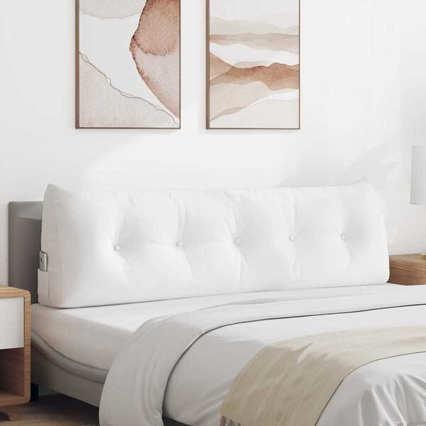 vidaXL R&uuml;cken Kissen Wei&szlig; 160 x 24 x 50 cm Stoff