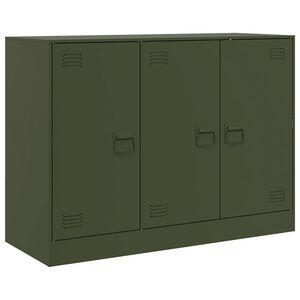 vidaXL Sideboard Olivgr&uuml;n 99x39x73 cm Stahl