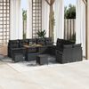 vidaXL Gartensofa-set mit Kissen 13 pcs Schwarz Poly-Rattan