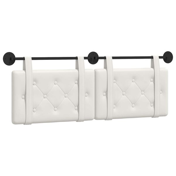 vidaXL H&auml;ngevorderseite Wandmontiert Wei&szlig; 150 x 55 x 5 cm Kunstleder