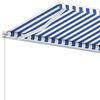vidaXL Standmarkise Manuell Einziehbar 350x250 cm Blau/Wei&szlig;