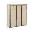 vidaXL Kleiderschrank mit Fächern und Stangen Creme 150x45x175cm Stoff