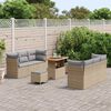 vidaXL Gartensofa-set mit Kissen 9 pcs Beige Poly-Rattan