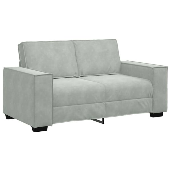 vidaXL 2-Sitzer-Sofa Hellgrau 160x78x84 cm Samt