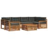 vidaXL Outdoor-Sofagarnitur mit Kissen 7 pcs Natur und Anthrazit