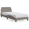 vidaXL Bettgestell mit Kopfteil "Dover" Taupe 80x200 cm Stoff