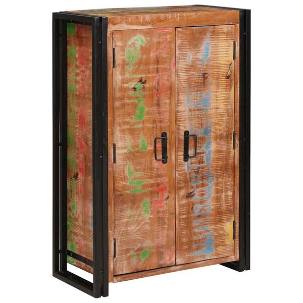 vidaXL Highboard mit Türen Braun Massives recyceltes Holz und Metall