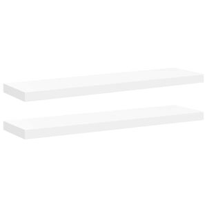 vidaXL Schweberegale 2 Stk. Wei&szlig; 90x23,5x3,8 cm MDF