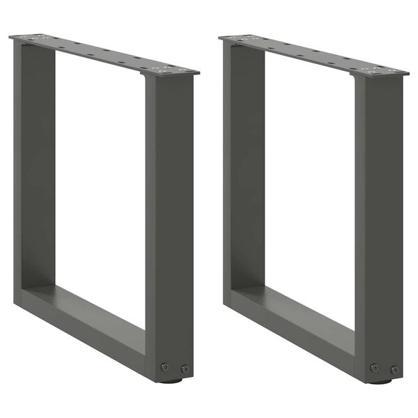 vidaXL Couchtischbeine U-Form 2 Stk. Anthrazit 50x(42-43) cm Stahl